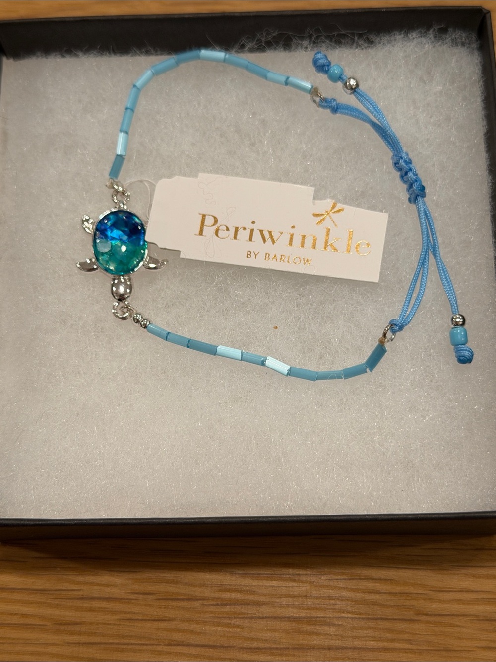 Periwinkle by Barlow Blue Teal Turtle Charm Bracelet